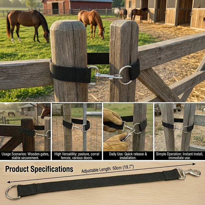 2-Pack 50cm Horse Gate Latch Ropes – Livestock Pen Loop Gate Latch Rope QXL