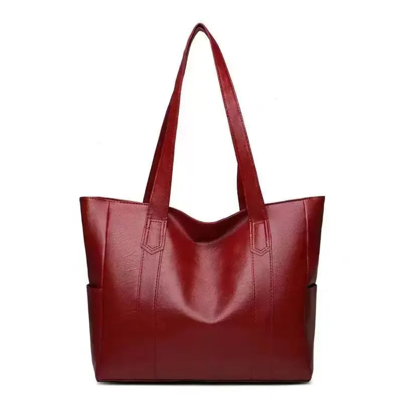 Women's Vintage PU Leather Large Tote Shoulder Crossbody Bag Leather Tote Bag QXL light brown