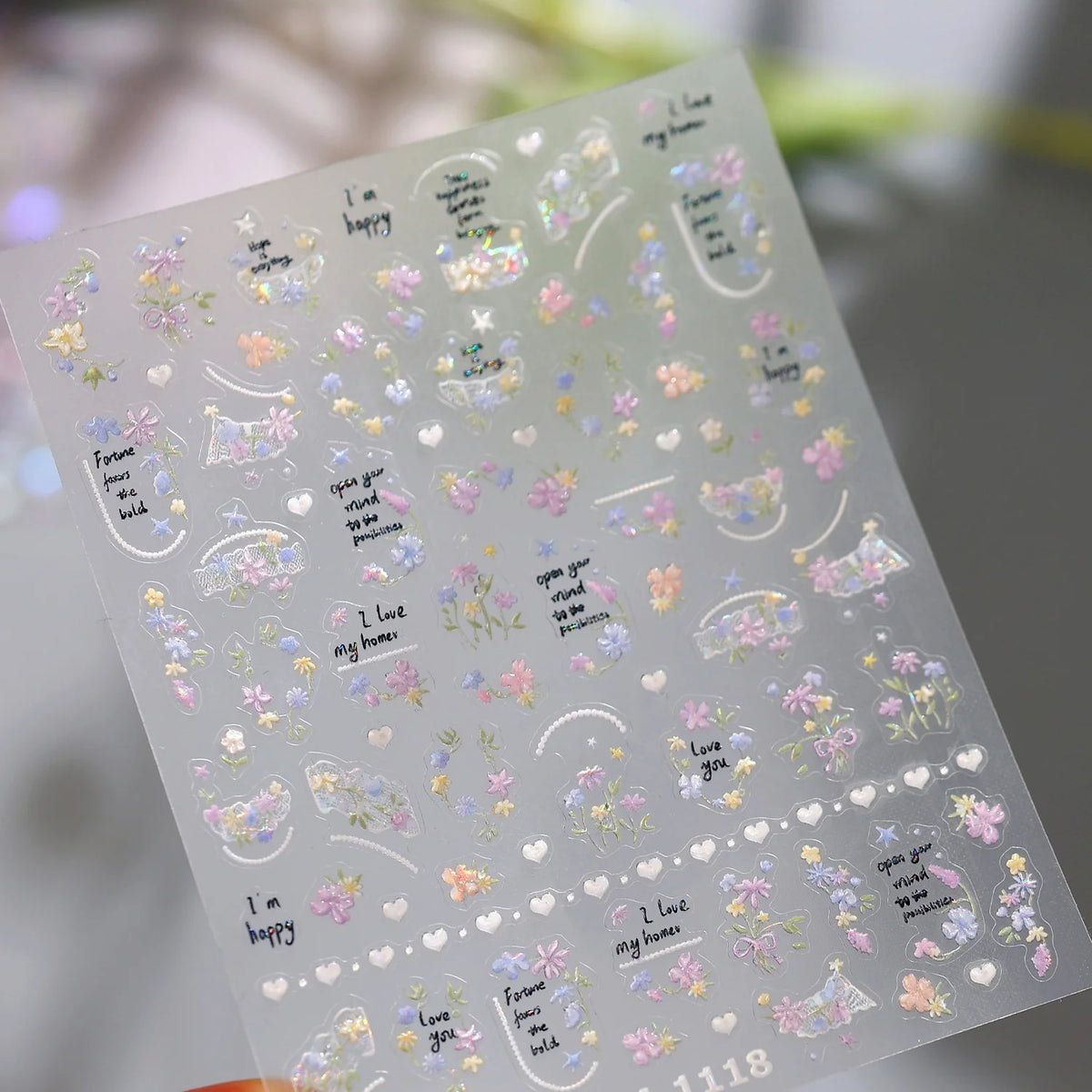 5D Golden Marine Nail Stickers – Seahorse Shell Starfish Decals