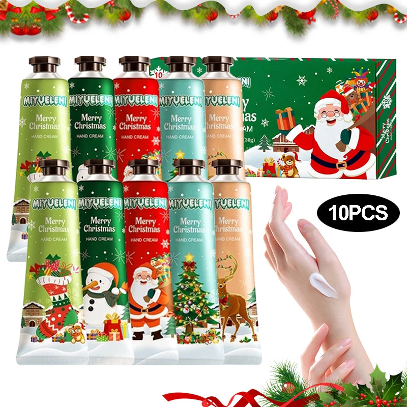10-Piece Christmas Hand Cream Gift Box | All Skin Types Hand Cream Set QXL
