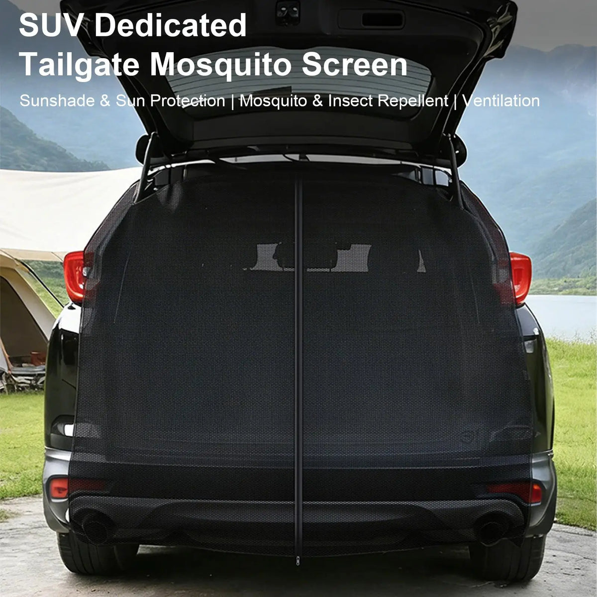 59x59" Magnetic Tailgate Mesh Screen – UV & Privacy Shield Tailgate Mesh Screen QXL