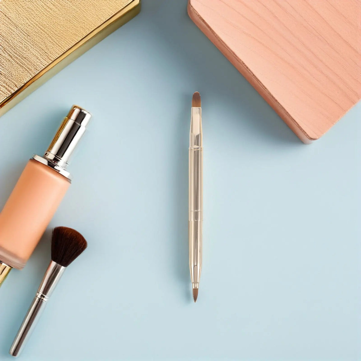 2-Pack Retractable Dual-Ended Lip Brush with Protective Cap Lip Brush Set QXL