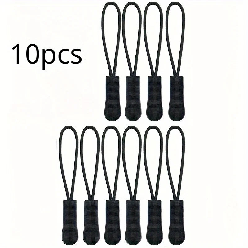 Black Replacement Zipper Pulls & Cord Extenders | Bags & Jackets Zipper Pull Extender QXL 10pcs