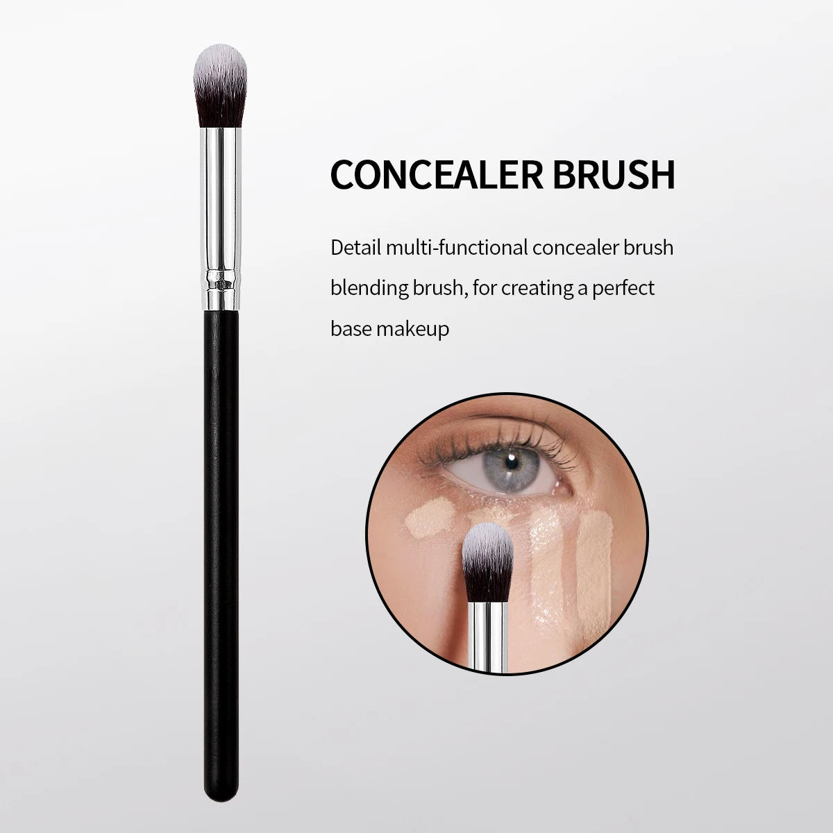 KOSSHOW Precision Concealer Brush – Nylon & Wood Handle Concealer Brush QXL