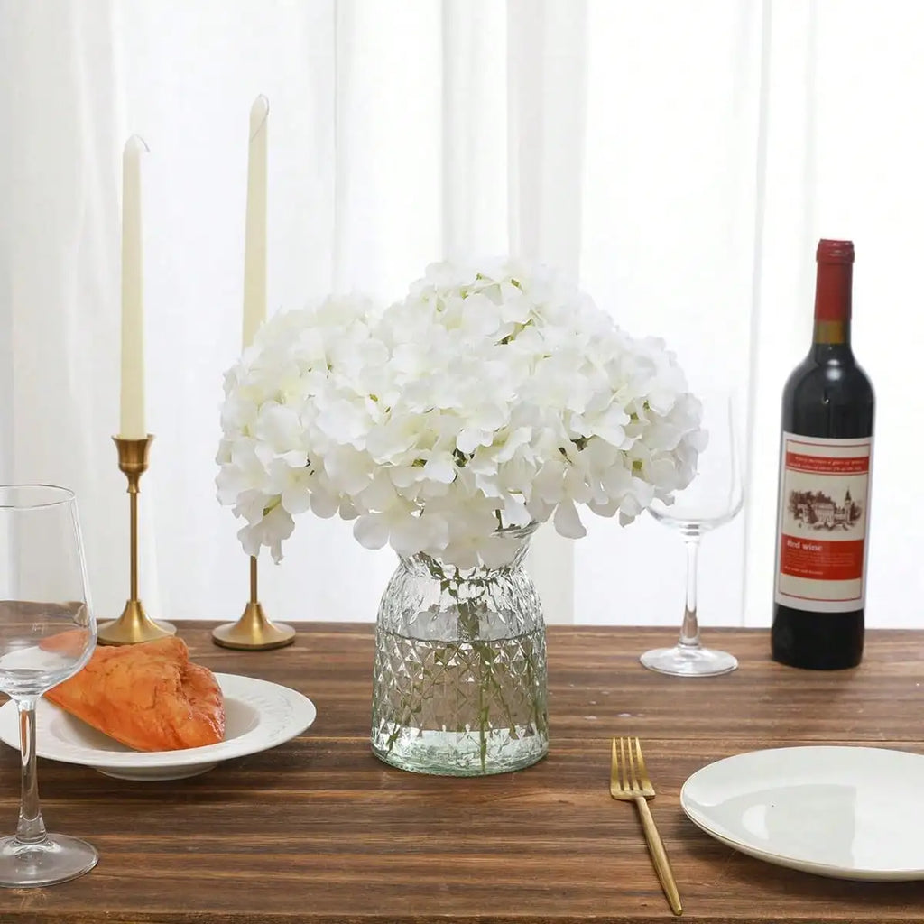 Artificial Hydrangea Flowers with Stems | Wedding & Home Decor Artificial Flowers QXL