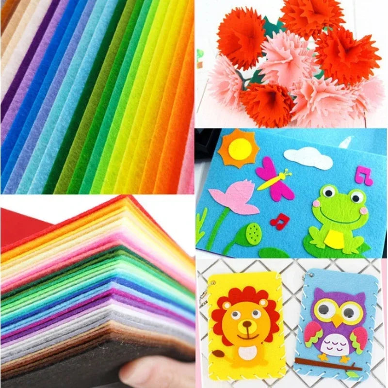 40-Piece Colored Felt Fabric Squares 10×10cm | DIY Craft Kit Felt Craft Fabric QXL