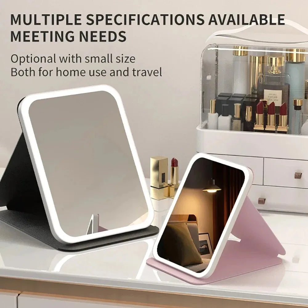 USB Rechargeable LED Vanity Mirror | 3-Color Touch Dimming LED Vanity Mirror QXL