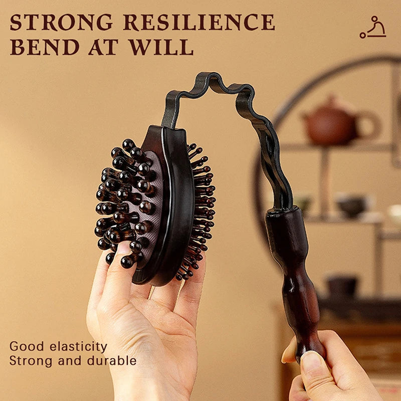 Double-Sided Massage Hammer | Wood & Silicone Body Tapper Massage Hammer QXL