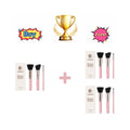 Torvikx 3-Pc Compact Makeup Brush Set | Soft Dense Bristles Makeup Brush Set QXL 3 Kit