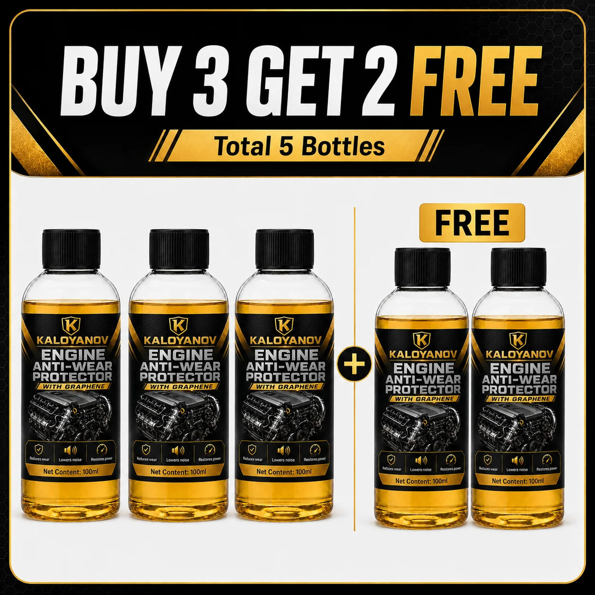 Graphene Engine Oil Additive 100ml | Anti-Wear Protector Engine Oil Additive QXL 5PCS