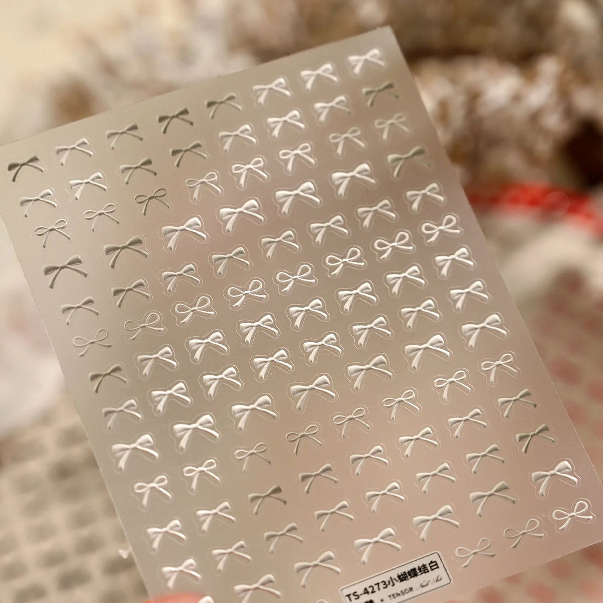 5D Ballet French Nail Art Stickers | Mini Bow Retro Decals