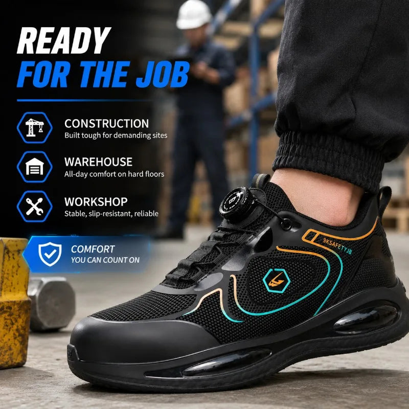Men's Steel Toe Safety Work Sneakers | Quick-Dial Lightweight Safety Work Shoes QXL