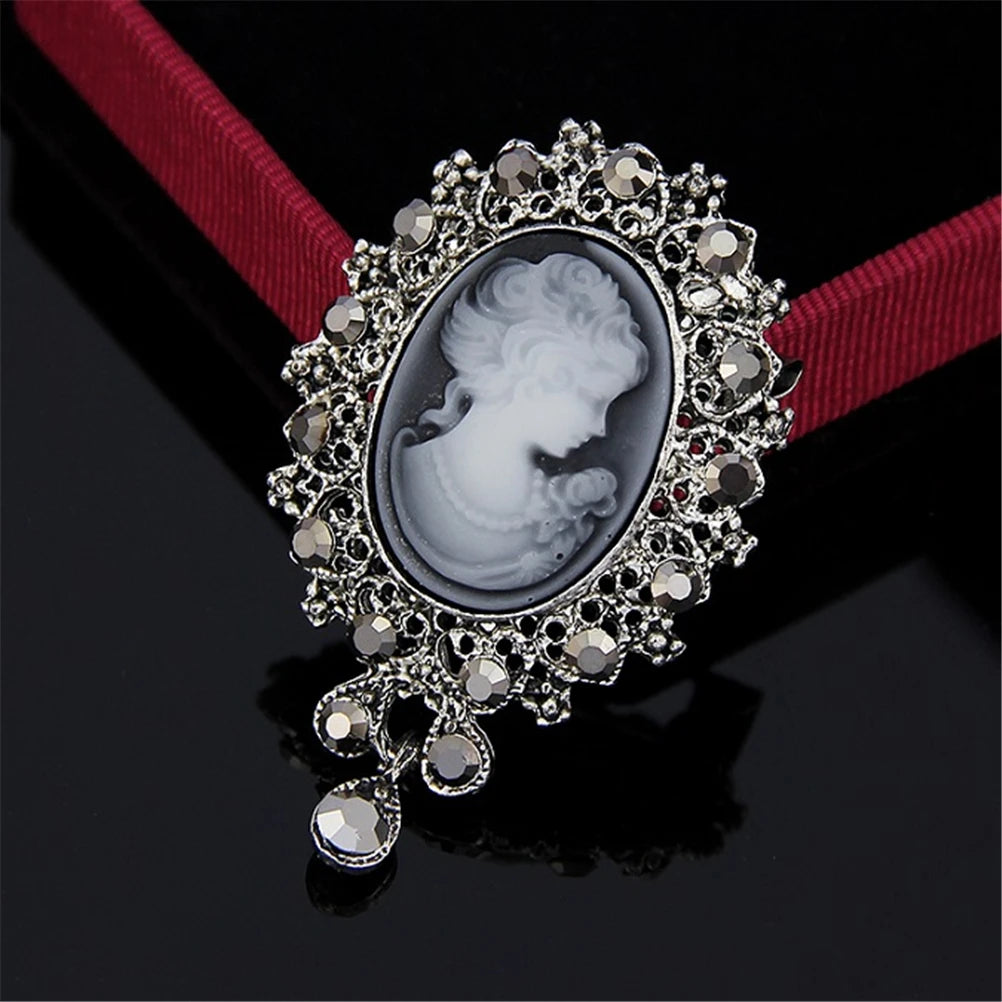 Vintage Victorian Crystal Cameo Brooch Pin for Women | Wedding Brooch Pin QXL