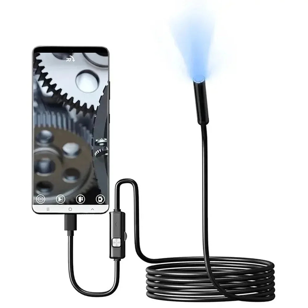 7mm Type-C Borescope Inspection Camera | IP67 6-LED USB Borescope Inspection Camera QXL TYPE-C 7mm 1m