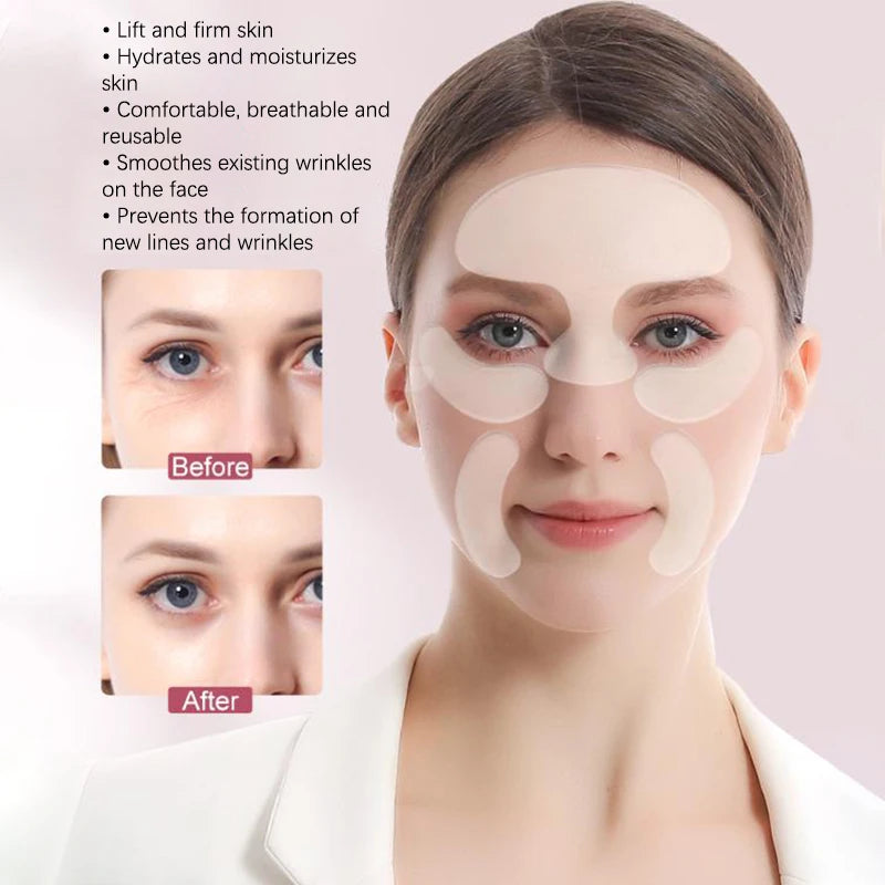 Reusable Silicone Anti-Wrinkle Face Patches | Skin Smoothing Anti-Wrinkle Patches QXL