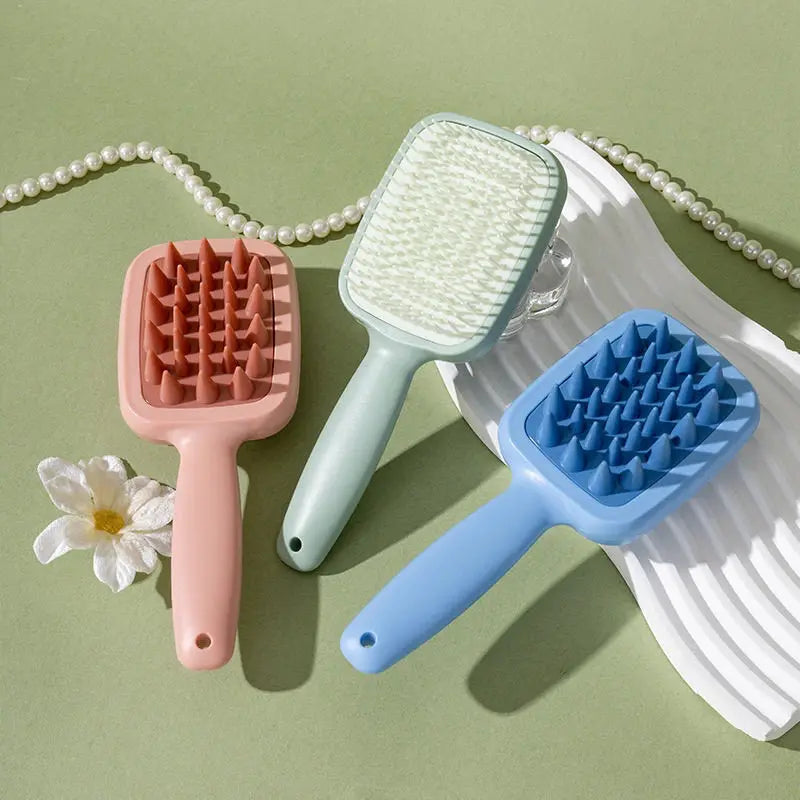 Double-Sided Scalp Massage Shampoo Brush & Comb | Long Handle Scalp Massage Brush QXL