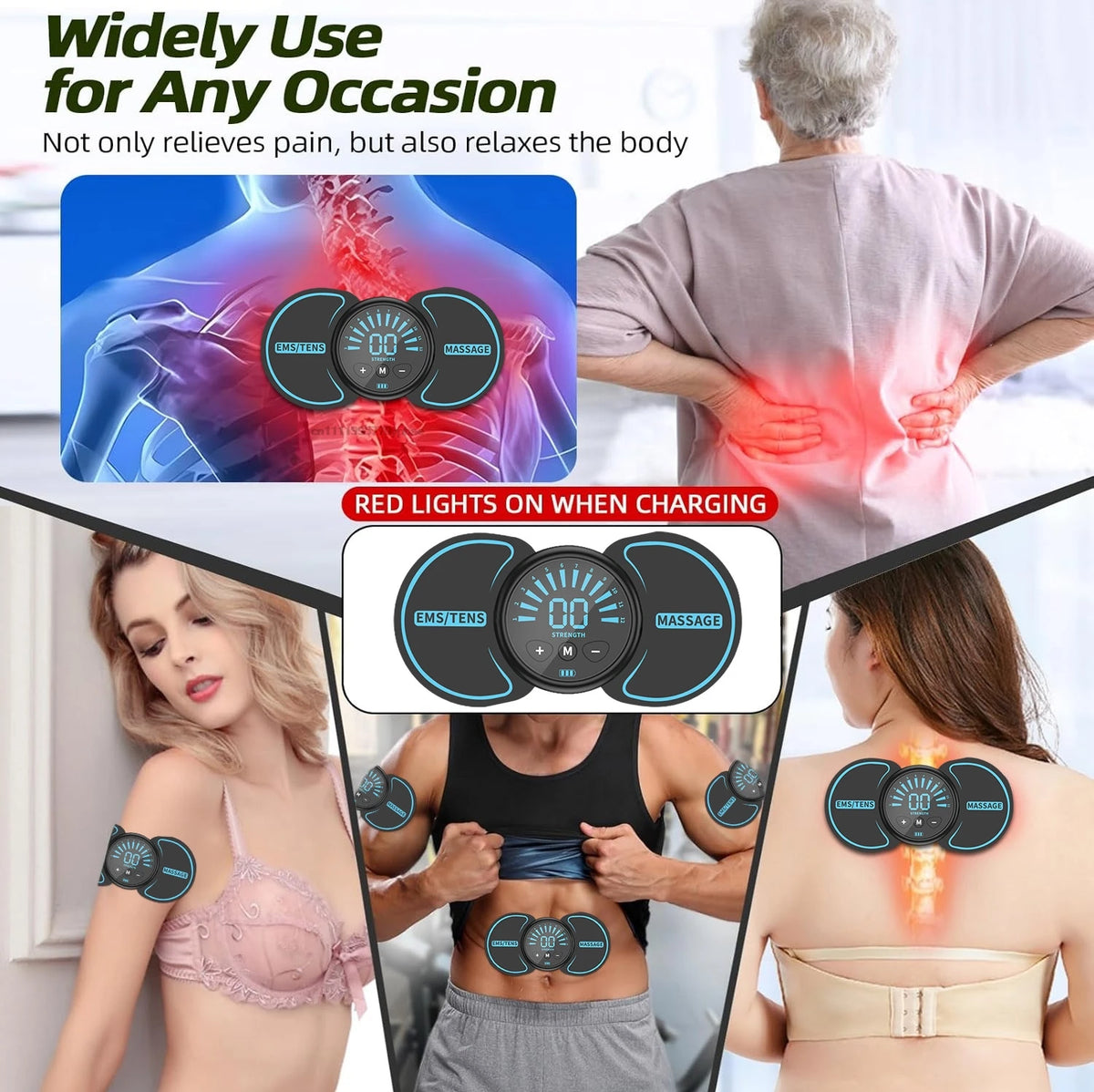 Cordless EMS Neck & Shoulder Massager | Rechargeable Pulse EMS Pulse Massager QXL