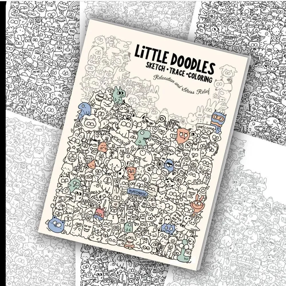 A4 Cute Doodle Coloring & Tracing Book for Kids & Adults Coloring Tracing Book QXL