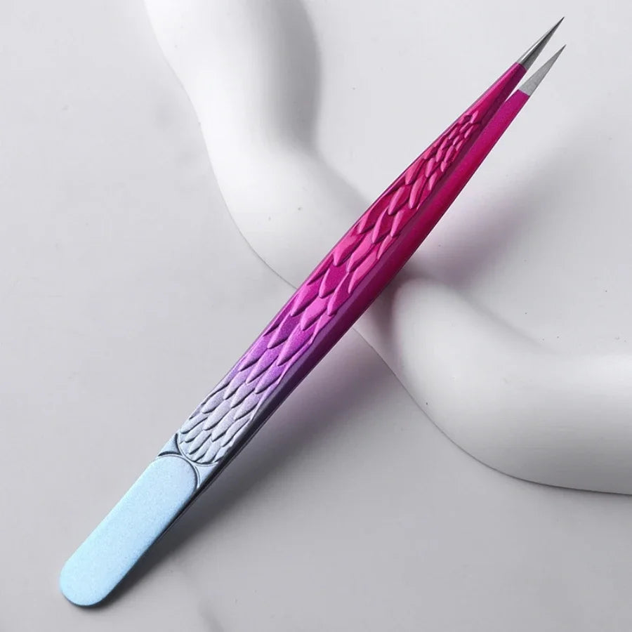 Straight Pointed Tweezers | Lash Extension & Brow Tool Precision Tweezers QXL M379 Gradient color