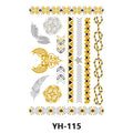 Gold & Silver Metallic Geometric Temporary Tattoo Stickers