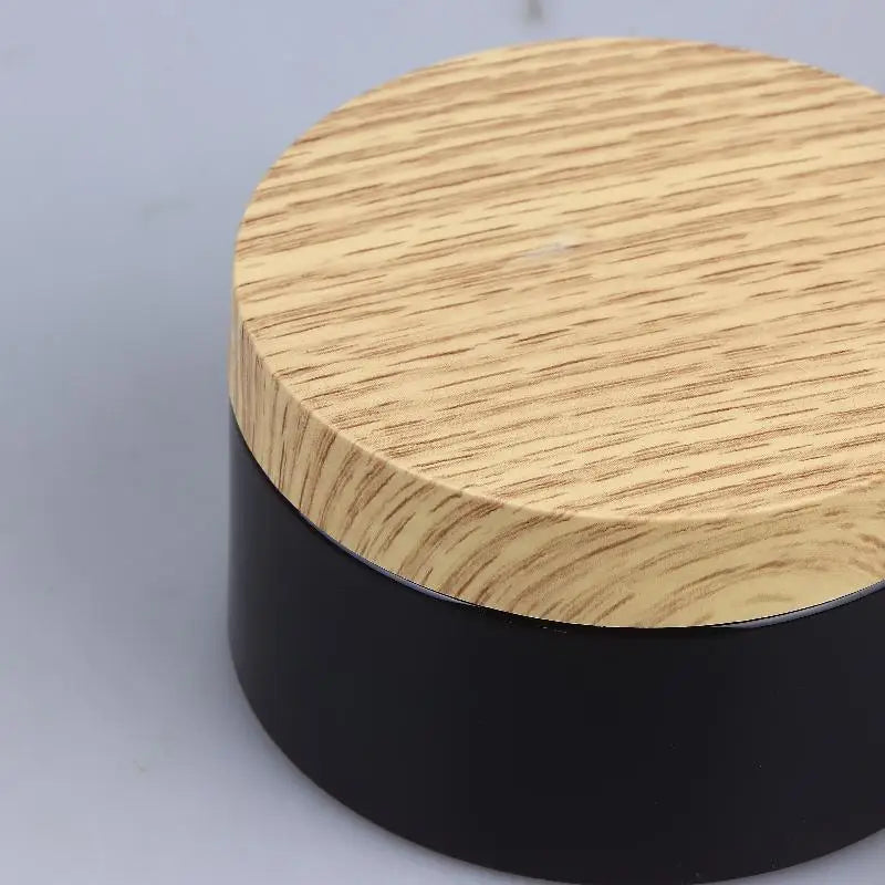 PET Plastic Jar Wood Texture Lid | 200ml–500ml Empty Container Cosmetic Storage Jar QXL