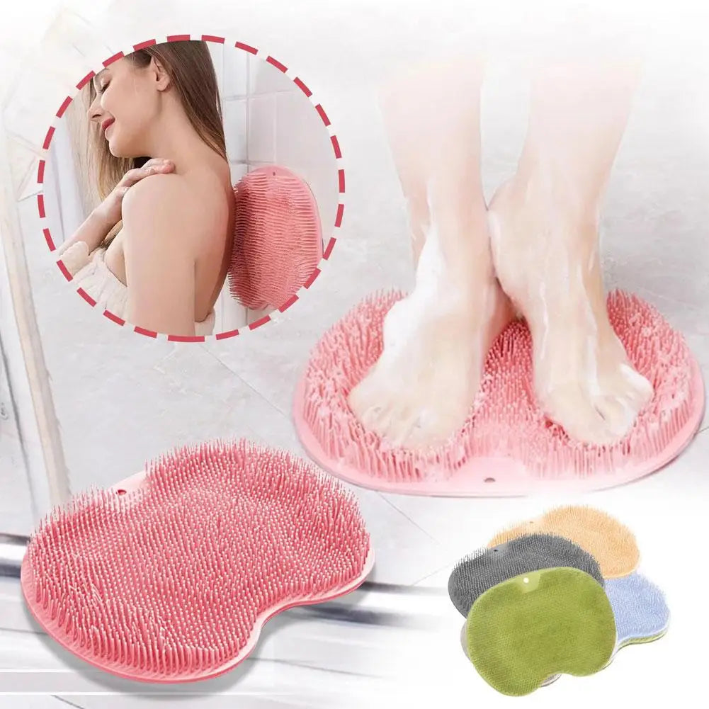 Silicone Foot Scrubber Mat with Suction Cups | Non-Slip Bath Pad Foot Scrubber Mat QXL