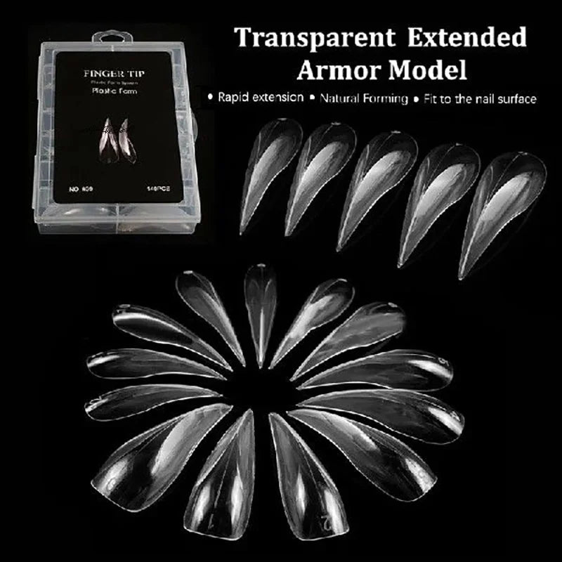 Clear Stiletto False Nail Tips 70/140/150 Pc | DIY Extensions False Nail Tips QXL