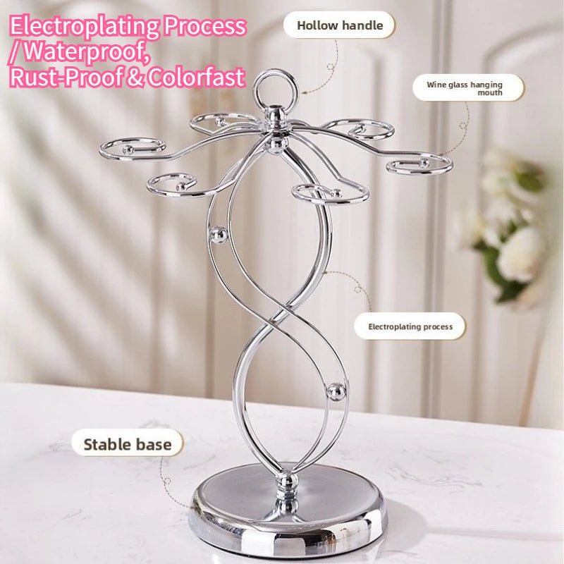 Modern Wine Glass Rack – Hanging & Floor Stand Stemware Organizer Wine Glass Rack QXL
