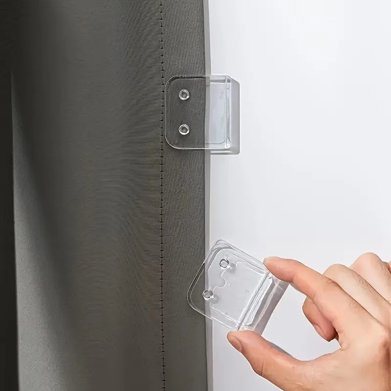 6-Pack Clear Curtain Clips – Easy No-Drill Bathroom Install Curtain Clips QXL