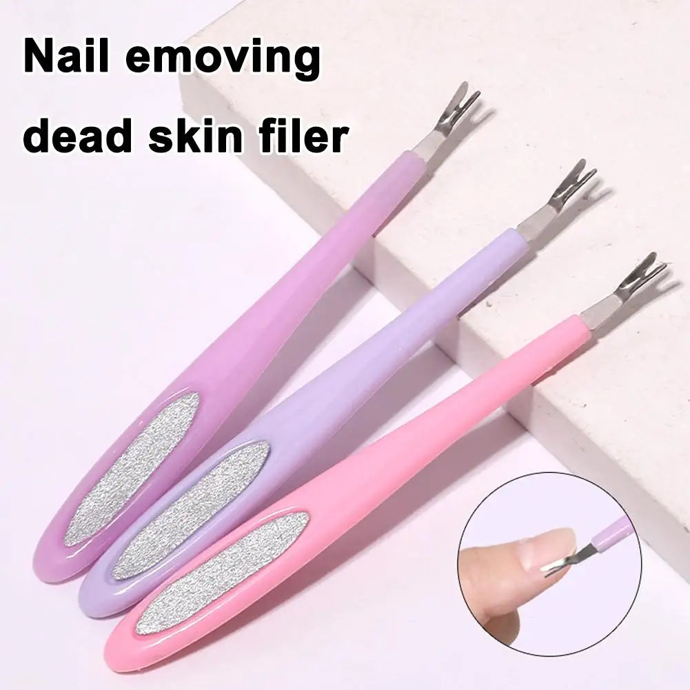 Stainless Steel Cuticle Trimmer & Exfoliating Nail File Tool Cuticle Nail File QXL