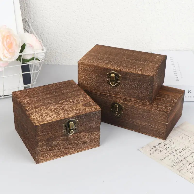 Vintage Wooden Hinged Box | Jewelry, Craft & Gift Storage Wooden Storage Box QXL