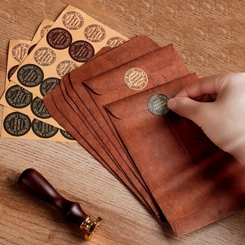 Vintage Kraft Paper Envelopes & Letter Paper Set – 10+20 Pcs Stationery Set QXL