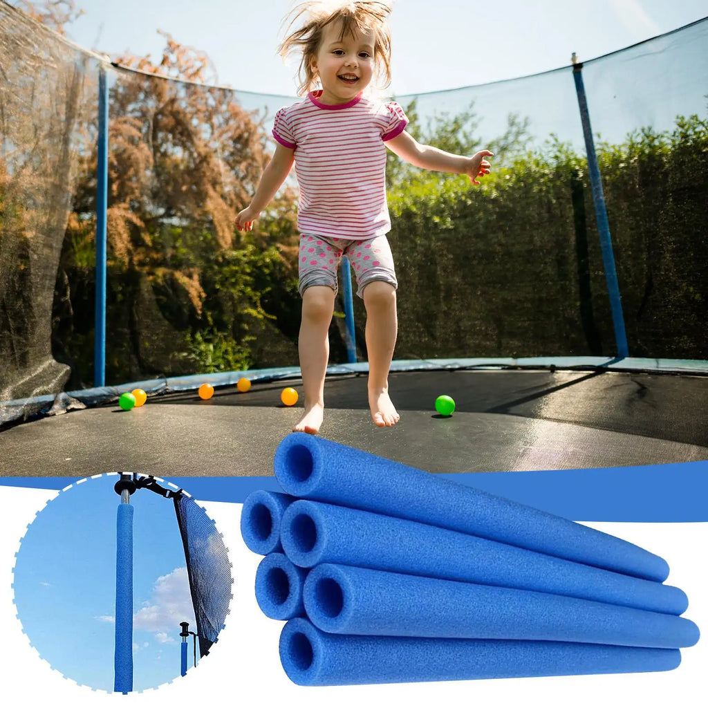 Trampoline Enclosure Replacement Poles 6-Pack | Round Frame Trampoline Replacement Parts QXL