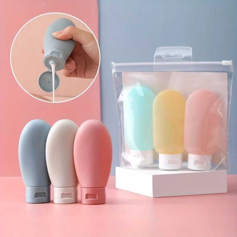 3-Pack 60ml Refillable Travel Squeeze Bottles – Mini Set Travel Bottle Set QXL