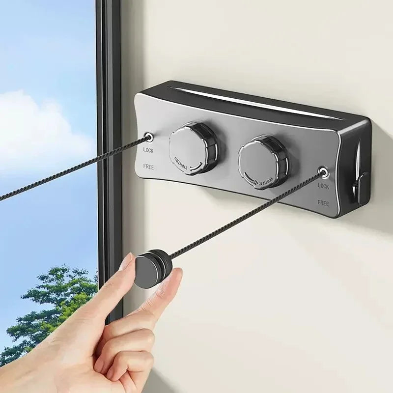 Dreamburgh 5.1m Retractable Clothesline | Wall-Mounted Laundry Retractable Clothesline QXL