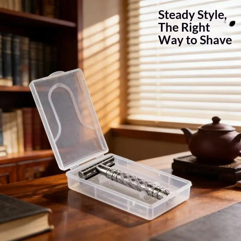 Butterfly Open Safety Razor | Long Handle Double-Edge Men Safety Razor QXL