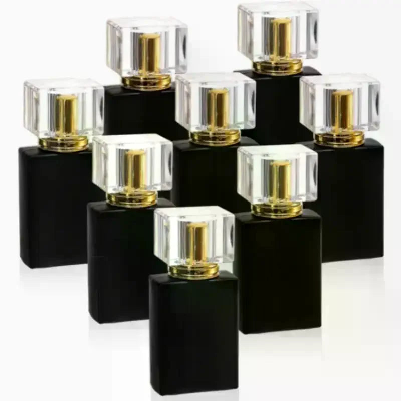 30/50ml Matte Black Glass Perfume Spray Bottle | Refillable Atomizer Perfume Spray Bottle QXL