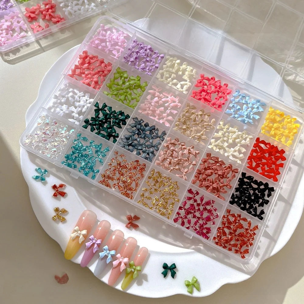 12-Grid 3D Nail Art Charms | Stars, Pearls & Aurora Flakes Nail Art Charms QXL