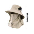 Wide Brim Fishing Sun Hat with Detachable Face Cover Wide Brim Sun Hat QXL Khaki
