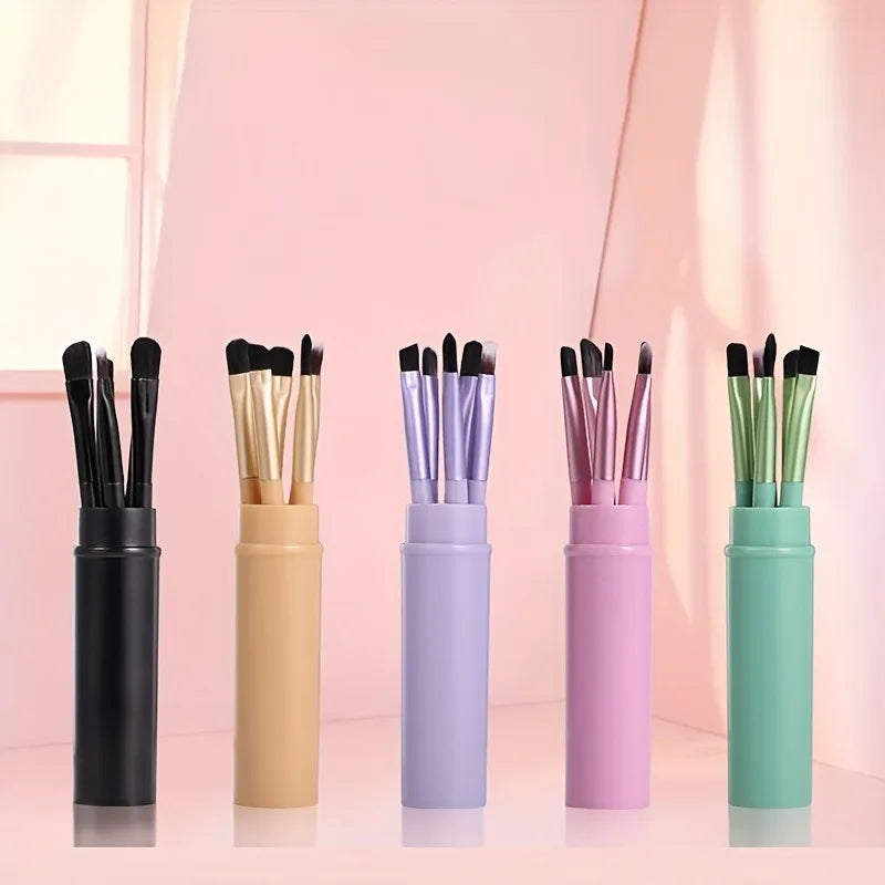 5-Piece Marble Eyeshadow Brush Set | Beginner Eye Kit in Tube Eye Brush Set QXL