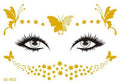 Golden Face Temporary Tattoo Sticker | Festival Eye Decal Temporary Face Tattoo QXL VS-015