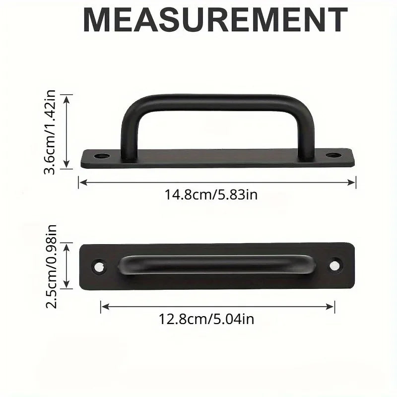 2-Pack Black Barn Door Handles | Sliding Cabinet Pull Set Door Pull Handles QXL