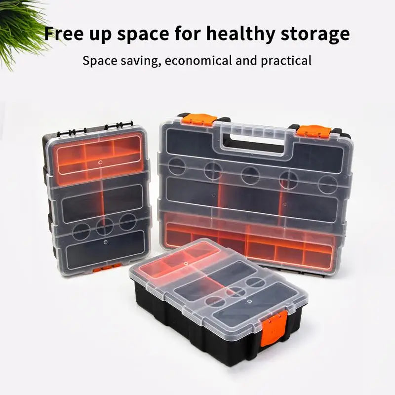 25-Grid Portable Plastic Toolbox | Hardware & Craft Organizer Storage Organizer Box QXL