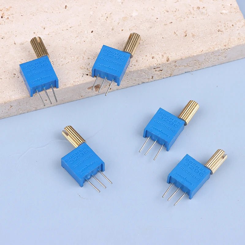 5-Pack 3296W Multi-Turn Trimmer Potentiometer 1K–1M Ohm Trimmer Potentiometer QXL