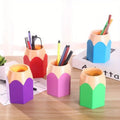 5-Pack Pencil-Shaped Desk Pen Holders | Colorful Cartoon Organizer Desk Pen Holder QXL 5pcs