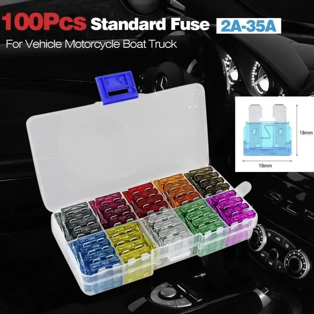 50/100-Pack Mini Blade Fuse Assortment Kit 2A–35A Car Boat Automotive Fuse Kit QXL