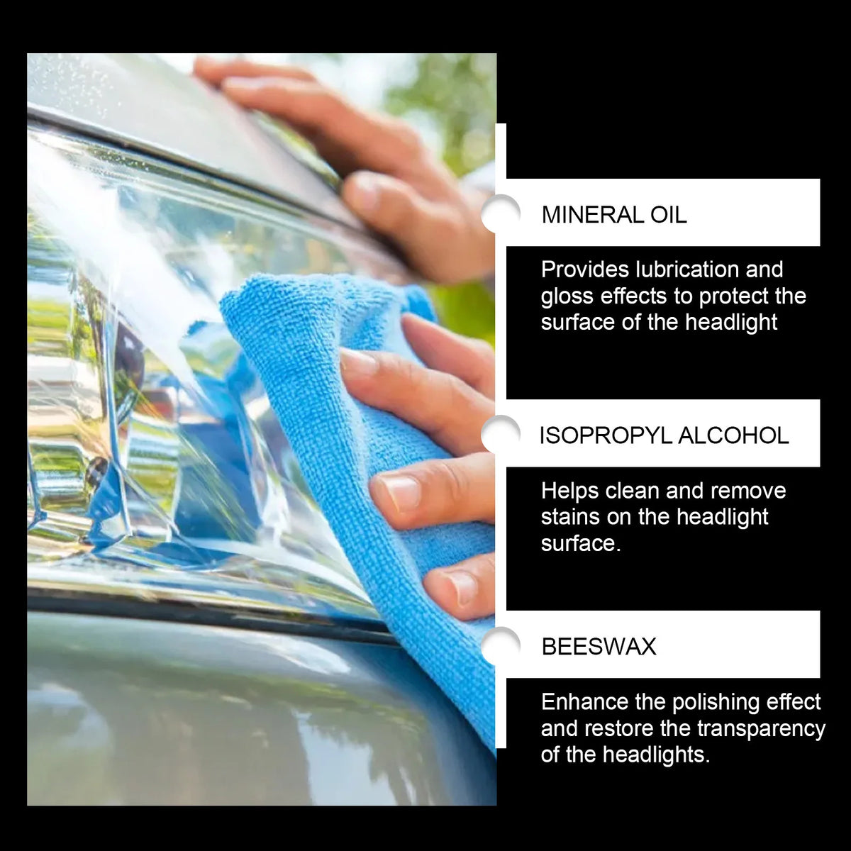 Car Headlight Polishing Paste | Remove Yellowing & Restore Clarity Headlight Polishing Paste QXL