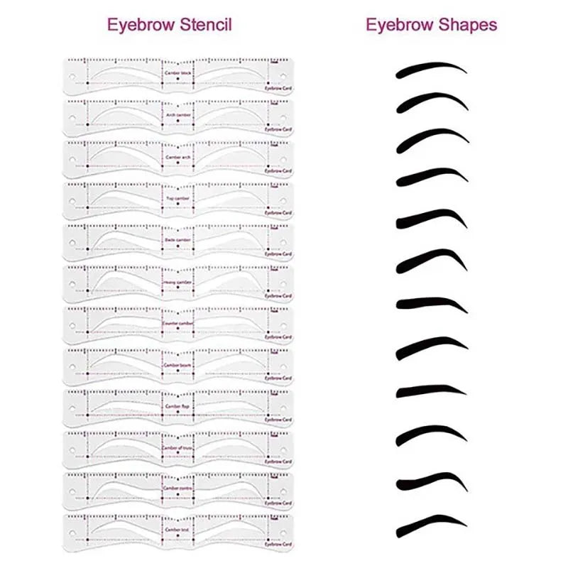 12-Style Reusable Eyebrow Stencil Set | DIY Brow Templates Eyebrow Stencil Set QXL