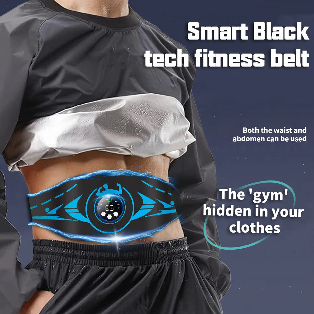 Smart EMS Ab Belt Trainer & Waist Massager | Charging Display EMS Ab Belt QXL