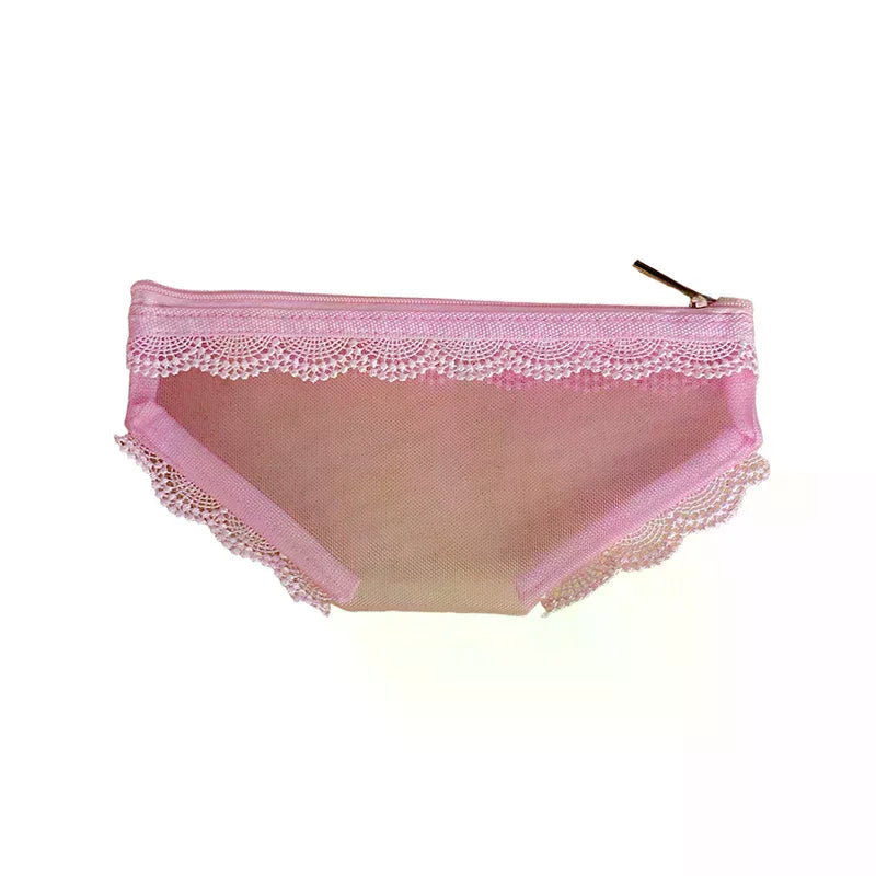 Novelty Briefs-Shaped Mesh Cosmetic Bag | Travel Makeup Pouch Cosmetic Travel Bag QXL